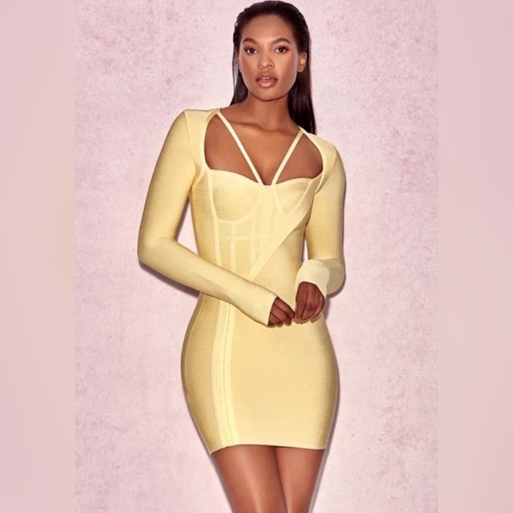 House Of CB Giacomina Elegant Yellow Bandage Dress
